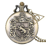 Retro Bronze Hogwarts School H Quartz Pocket Watch Analog Necklace Pendant Chain Women Mens relogio Montres with Gifts Accessory