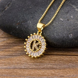 Hot Sale Women Girls Initial Letter Necklace 26 Letters Charm Gold Name Necklace Pendant Top Quality Copper Zircon Jewelry Gift