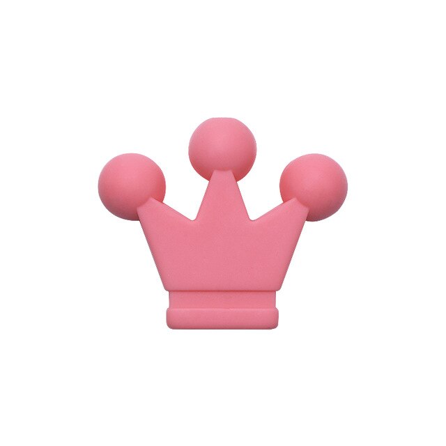 BOBO.BOX 10pcs Crown Silicone Beads Baby Teething Toys Food Grade DIY Necklace Bracelet Pacifier Chain Silicone Teether BPA Free