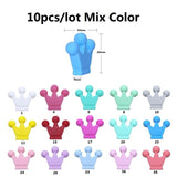 BOBO.BOX 10pcs Crown Silicone Beads Baby Teething Toys Food Grade DIY Necklace Bracelet Pacifier Chain Silicone Teether BPA Free