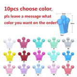 BOBO.BOX 10pcs Crown Silicone Beads Baby Teething Toys Food Grade DIY Necklace Bracelet Pacifier Chain Silicone Teether BPA Free