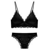 TERMEZY High Quality Cotton Underwear Set Sexy Lace Lingerie Romantic Temptation Bra Set Women Stripes Bra and Panties Set