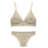 TERMEZY High Quality Cotton Underwear Set Sexy Lace Lingerie Romantic Temptation Bra Set Women Stripes Bra and Panties Set