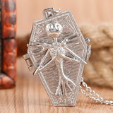 Tim Burton The Nightmare Before Christmas Quartz Pocket Watch Jack Skellington Pendant Retro Bronze Jewelry Fob Necklace Watches