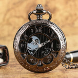 Tim Burton The Nightmare Before Christmas Quartz Pocket Watch Jack Skellington Pendant Retro Bronze Jewelry Fob Necklace Watches