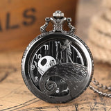 Tim Burton The Nightmare Before Christmas Quartz Pocket Watch Jack Skellington Pendant Retro Bronze Jewelry Fob Necklace Watches