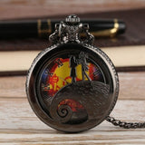 Tim Burton The Nightmare Before Christmas Quartz Pocket Watch Jack Skellington Pendant Retro Bronze Jewelry Fob Necklace Watches