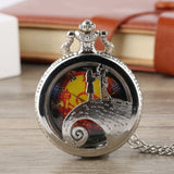Tim Burton The Nightmare Before Christmas Quartz Pocket Watch Jack Skellington Pendant Retro Bronze Jewelry Fob Necklace Watches