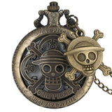 2020 Hot Selling Men's Japan Cartoon Anime One Piece Pocket Watch Fashion Men Women Necklace Chain Vintage FOB Steampunk Pendant