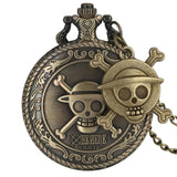 2020 Hot Selling Men's Japan Cartoon Anime One Piece Pocket Watch Fashion Men Women Necklace Chain Vintage FOB Steampunk Pendant
