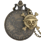 2020 Hot Selling Men's Japan Cartoon Anime One Piece Pocket Watch Fashion Men Women Necklace Chain Vintage FOB Steampunk Pendant