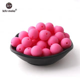 Let's make 50pcs Silicone Beads 12mm Eco-friendly Sensory Teething Necklace Food Grade Mom Nursing DIY Jewelry Baby Teethers