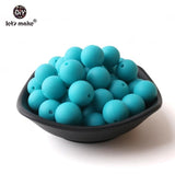 Let's make 50pcs Silicone Beads 12mm Eco-friendly Sensory Teething Necklace Food Grade Mom Nursing DIY Jewelry Baby Teethers