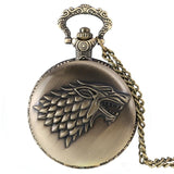 Creative Wild Wolf Retro Bronze Pocket Watch Men Women Fashion Pendant Awesome Animal Quartz Clock with Necklace Chain Best Gift