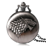 Creative Wild Wolf Retro Bronze Pocket Watch Men Women Fashion Pendant Awesome Animal Quartz Clock with Necklace Chain Best Gift