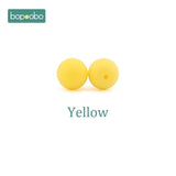 Bopoobo 15mm 10pc Silicone Beads Food Grade Silicone Baby Teething Products Chews Pacifier Chain Clips Beads Baby Teethers