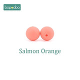 Bopoobo 15mm 10pc Silicone Beads Food Grade Silicone Baby Teething Products Chews Pacifier Chain Clips Beads Baby Teethers