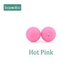 Bopoobo 15mm 10pc Silicone Beads Food Grade Silicone Baby Teething Products Chews Pacifier Chain Clips Beads Baby Teethers