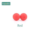 Bopoobo 15mm 10pc Silicone Beads Food Grade Silicone Baby Teething Products Chews Pacifier Chain Clips Beads Baby Teethers