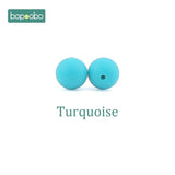 Bopoobo 15mm 10pc Silicone Beads Food Grade Silicone Baby Teething Products Chews Pacifier Chain Clips Beads Baby Teethers