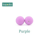 Bopoobo 15mm 10pc Silicone Beads Food Grade Silicone Baby Teething Products Chews Pacifier Chain Clips Beads Baby Teethers