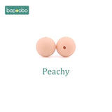 Bopoobo 15mm 10pc Silicone Beads Food Grade Silicone Baby Teething Products Chews Pacifier Chain Clips Beads Baby Teethers