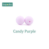 Bopoobo 15mm 10pc Silicone Beads Food Grade Silicone Baby Teething Products Chews Pacifier Chain Clips Beads Baby Teethers