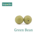 Bopoobo 15mm 10pc Silicone Beads Food Grade Silicone Baby Teething Products Chews Pacifier Chain Clips Beads Baby Teethers