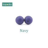 Bopoobo 15mm 10pc Silicone Beads Food Grade Silicone Baby Teething Products Chews Pacifier Chain Clips Beads Baby Teethers