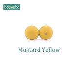 Bopoobo 15mm 10pc Silicone Beads Food Grade Silicone Baby Teething Products Chews Pacifier Chain Clips Beads Baby Teethers