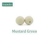 Bopoobo 15mm 10pc Silicone Beads Food Grade Silicone Baby Teething Products Chews Pacifier Chain Clips Beads Baby Teethers