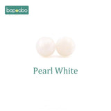 Bopoobo 15mm 10pc Silicone Beads Food Grade Silicone Baby Teething Products Chews Pacifier Chain Clips Beads Baby Teethers