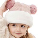 Kids Winter Hats Ears Girls Boys Children Warm Caps Scarf Set Baby Bonnet Enfant Knitted Cute Hat for Girl Boy 1D18