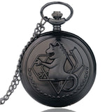 2020 Silver/Bronze Tone Fullmetal Alchemist Pocket Watch Cosplay Edward Elric Anime Design Boys Pendant Necklace Chain Best Gift
