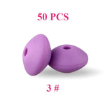 keep&grow 50pcs Lentil Silicone Beads 12mm Food Grade Rodent DIY Baby Pendant Necklace Baby Teether children's products