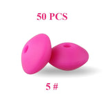 keep&grow 50pcs Lentil Silicone Beads 12mm Food Grade Rodent DIY Baby Pendant Necklace Baby Teether children's products