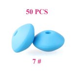 keep&grow 50pcs Lentil Silicone Beads 12mm Food Grade Rodent DIY Baby Pendant Necklace Baby Teether children's products