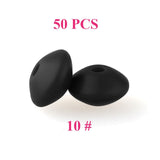 keep&grow 50pcs Lentil Silicone Beads 12mm Food Grade Rodent DIY Baby Pendant Necklace Baby Teether children's products