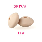 keep&grow 50pcs Lentil Silicone Beads 12mm Food Grade Rodent DIY Baby Pendant Necklace Baby Teether children's products