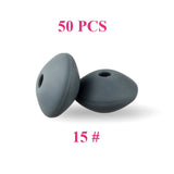 keep&grow 50pcs Lentil Silicone Beads 12mm Food Grade Rodent DIY Baby Pendant Necklace Baby Teether children's products
