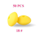 keep&grow 50pcs Lentil Silicone Beads 12mm Food Grade Rodent DIY Baby Pendant Necklace Baby Teether children's products