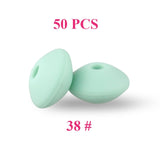 keep&grow 50pcs Lentil Silicone Beads 12mm Food Grade Rodent DIY Baby Pendant Necklace Baby Teether children's products