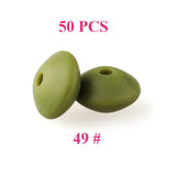 keep&grow 50pcs Lentil Silicone Beads 12mm Food Grade Rodent DIY Baby Pendant Necklace Baby Teether children's products