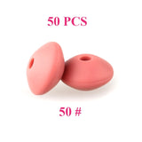 keep&grow 50pcs Lentil Silicone Beads 12mm Food Grade Rodent DIY Baby Pendant Necklace Baby Teether children's products