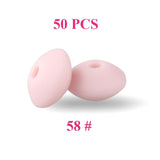 keep&grow 50pcs Lentil Silicone Beads 12mm Food Grade Rodent DIY Baby Pendant Necklace Baby Teether children's products