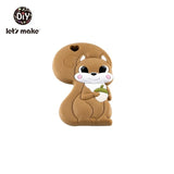 Tiny Rod BPA Free Food Grade Silicone Teethers Cartoon Animals Shape Pacifier Clips DIY Accessories Baby Teething 1pc Let's Make