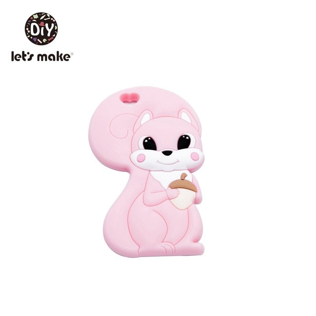 Tiny Rod BPA Free Food Grade Silicone Teethers Cartoon Animals Shape Pacifier Clips DIY Accessories Baby Teething 1pc Let's Make