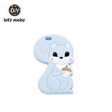 Tiny Rod BPA Free Food Grade Silicone Teethers Cartoon Animals Shape Pacifier Clips DIY Accessories Baby Teething 1pc Let's Make