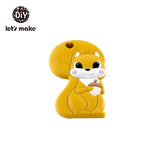 Tiny Rod BPA Free Food Grade Silicone Teethers Cartoon Animals Shape Pacifier Clips DIY Accessories Baby Teething 1pc Let's Make