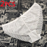 DERUILADY Sexy Perspective Lace Panties Women Comfortable Cotton Bottom Panties Ladies Lingerie Low Rise Seamless Underwear